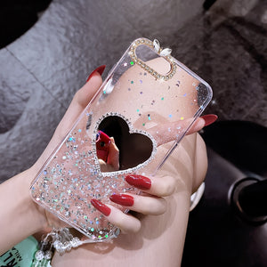 Heart-shaped Mirror Phone Cover