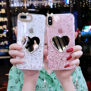 Heart-shaped Mirror Phone Cover