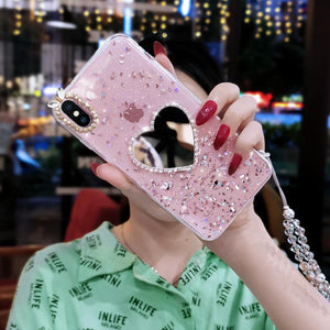 Heart-shaped Mirror Phone Cover