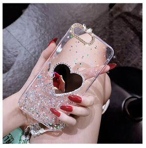 Heart-shaped Mirror Phone Cover