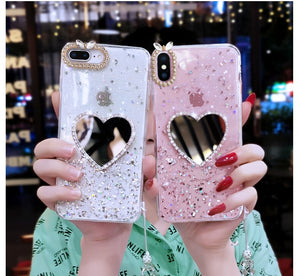 Heart-shaped Mirror Phone Cover