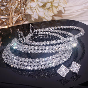 Rhinestone Crystal Choker Necklace Set