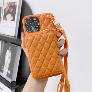 Zipper Wallet Leather Case for iPhone